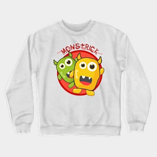 monster trick or treat hello Crewneck Sweatshirt